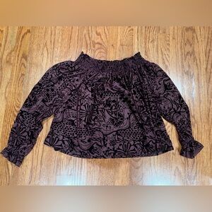 Free people velvet off the shoulder top - size xs